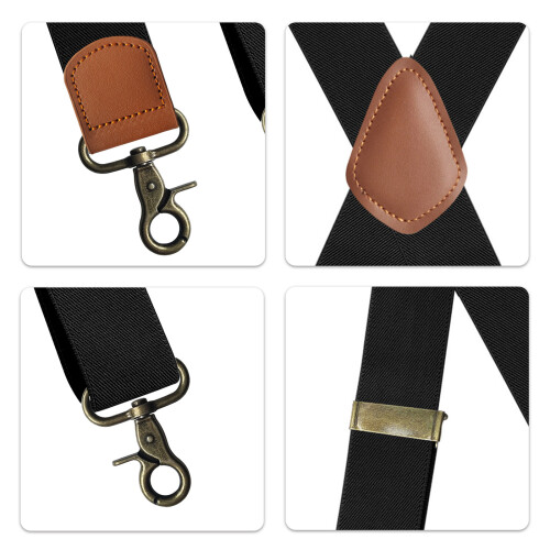 Practical Elastic Suspenders for Men X Back Clip-Army Green 2