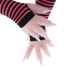 Wolf Paws Gloves Cats Paws Gloves with Claw Animal Paws-Pink