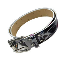 Fashion Forward Adjustable Graffiti Belt with PU-black
