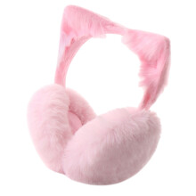 Kitten Earmuffs For Women And Girls, Soft Fleece-Pink color