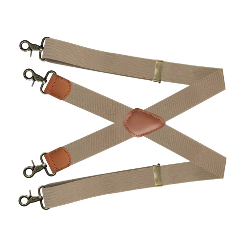 Multipurpose Mens Elastic Suspenders Adjustable With X-Beige