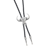 Western Inspired Alloy Bolo Tie With Sliding-ancient white K