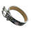 Durable PU Material Belt Double Prong Buckles-black green 1