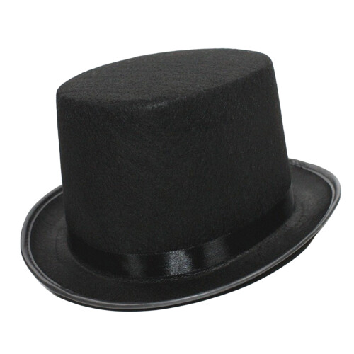 Stylish Black Sequined Belt Magicians Top Hat Classical Stage-B