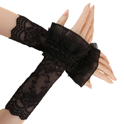 Convenient Wear Lace Sleeves Effortless Application for-Black