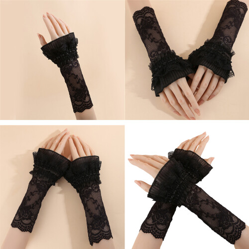 Convenient Wear Lace Sleeves Effortless Application for-Black 1