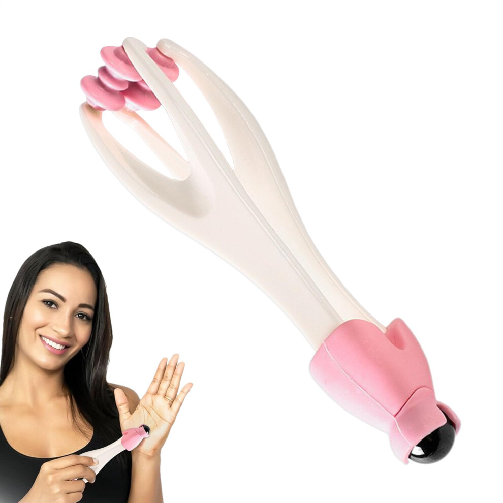 Pink Manual Finger Pressure Massage Roller For Muscle Relaxation, Stress Relief,