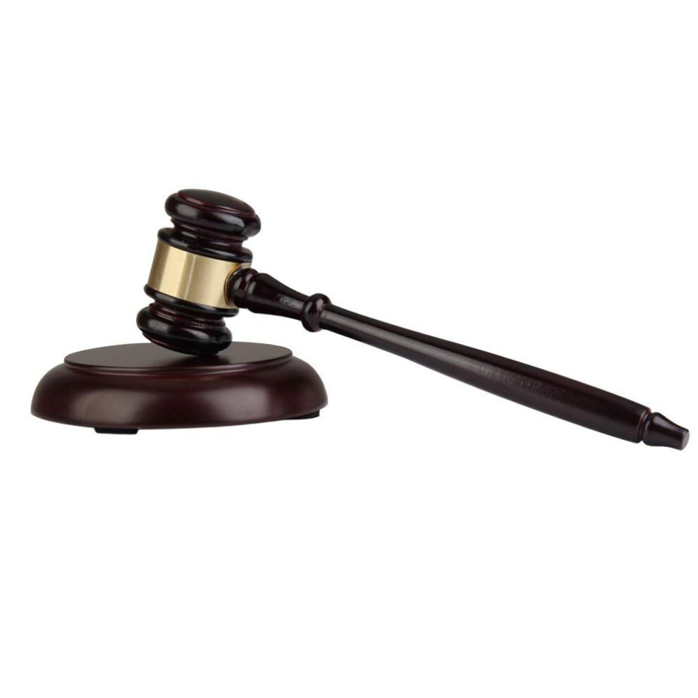 Wooden Judge's Gavel Auction Hammer With Sound Block, Handcrafted Gavel For Attorneys Courtroom Auctions 9189345981395