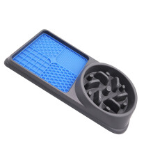 2-in-1 langsamer Fressnapf für Hunde & Lick-Matte, 20x4,5x38,5cm