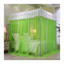 Mosquito Net Bed Canopy with Romantic Lace, 3Door FourPost Curtain for King Size Girls Room