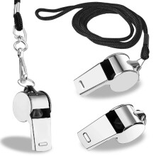 3 Pcs Whistle Stainless Steel Sports Whistle with Lanyard for Traffic Outdoor Adventure Sports Pet Training