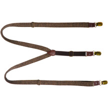 Klassieke herenbretels met drie clips, jacquard, elastisch