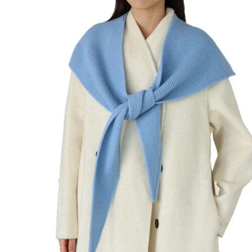 Luxe wollen sjaal voor dames, oversized-Hemelsblauw