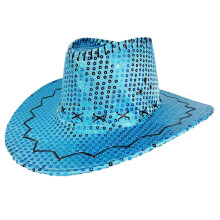 Festival cowboyhoeden met pailletten en sprankelende-Blauw