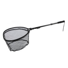 Faltbares Angelnetz aus Aluminiumlegierung mit Gummigriff, Schwarz, 361g