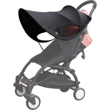 Zonnekap voor kinderwagen, uitstekende schaduw met UPF50+ bescherming, eenvoudig in gebruik met snelle toegang tot de baby, compatibel met populaire