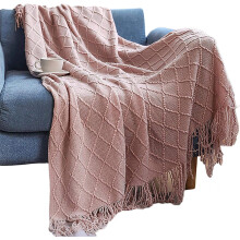 Light Weight, All Season Use Geometric Pattern with Tassels Soft Warm Cozy Mixed Color Design with Gradient Patterns Sherpa Knitted Decorative Throw B