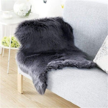 Chic White Design Sheepskin Rug, Luxury Super Soft Faux Fur Plush Shaggy Carpet for Bedroom Living Room (60x90cm)