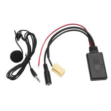 Bluetooth 5.0 AUX-Adapter mit Freisprecheinrichtung und Mikrofon für Autoradios – Kabelloses Musikstreaming, kompatibel mit Pioneer, Plug & Play,