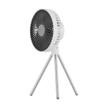 Quiet DC Motor Fan for Home Office, Portable Design with Unique Tripod for Indoor Outdoor Use, Rechargeable Pedestal Fan with 10000mAh Battery