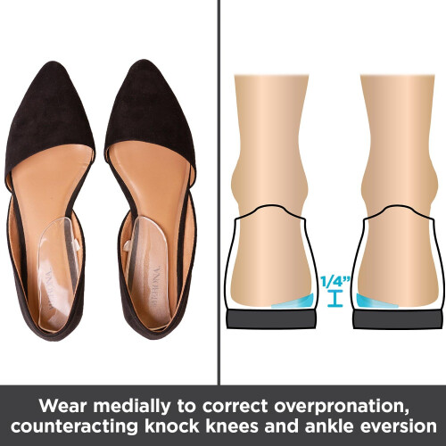 Ένθετα Heel Wedge για Διορθωτική Υποστήριξη, Εσωτερικοί & Πλάγιοι Πέλτες Σιλικόνης με 2