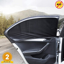 Pare-soleil extensibles en nylon pour vitres de voiture, lot de 2, protection solaire élastique pour vitres latérales arrière, moustiquaire de