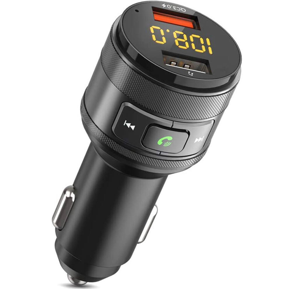 Elevate Your Commute: Bluetooth Fm Transmitter, Led Display, Ambient For A Personalized Drive Light 9176269154028