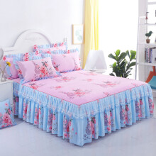 Double Lace, Elegant Design Polyester Fabric, Soft Warm King Size Bed Skirt For Full Night's Sleep Enhancing Morning Mood, Bedspread Set With Microfib
