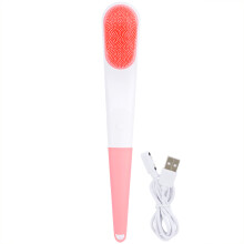 Silikónová kefa na chrbát do sprchy, vibračná sprchová kefa, ergonomická dlhá rukoväť pre mužov a ženy, vodeodolná, hygienická, ľahko