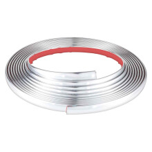 10m Peel and Stick Molding PVC Quadrant Trim,Silver Self Adhesive Wall Edging Strip Peel Stick Trim,Flexible Mirror Wall Ceiling Floor Cabinet Tile Ed