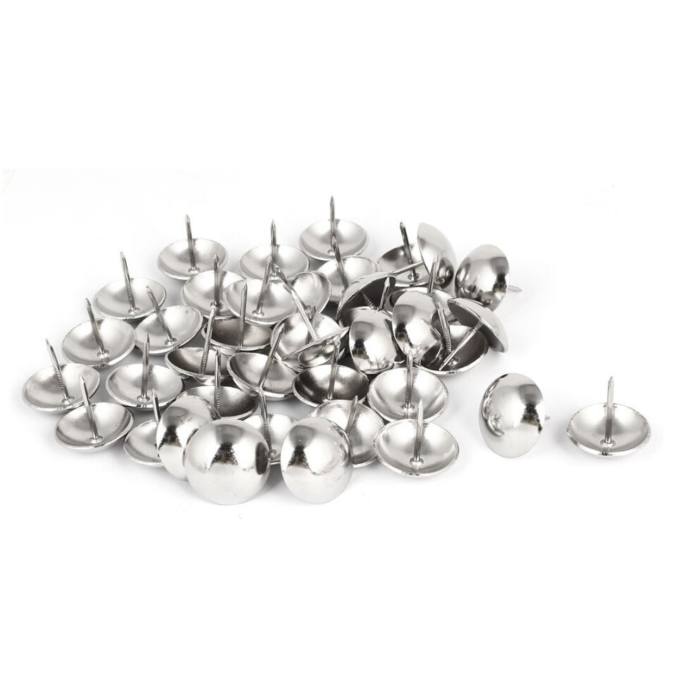 Sourcingmap 25Mm Dia Round Head Upholstery Nail Thumb Tack Pushpin Silver Tone 40Pcs 9365049788786
