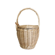Compact Yet Functional Wicker Trash Can Exquisite Design Waterproof Material Sturdy Frame Multifunctional Basket With Lid Handle For Modern Interiors