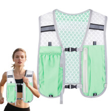 Running Water Vest Hydration Pack Elastic Lightweight Bladder Phone Bag Chest Pack For Marathons Cycling Camping Green