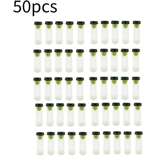 Queen Bee Protective Cover Plastic Beekeeping Queen Cup Kit, 50 Pcs, Roller Cage Back Cup Holder, Beekeeping Tools 1