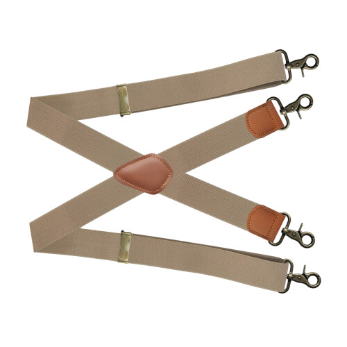 Leichte, kompakte Hosenträger, elastisch, X-Clip für-Beige