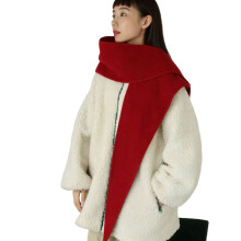 Winter-Wollschal für Damen, dreieckiger Schal, weich,-Rot