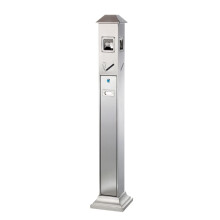 Cigarette Butt Barrel Ashtray Trash Can Stainless Steel Outdoor Indoor Elevator Corridor Square Vertical Color B