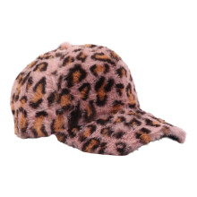 Baseballkappe mit Leopardenmuster, weicher Plüsch, wärmend,-4
