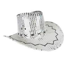 Bequeme Cowboyhüte mit Pailletten, leichtes Design für-Silber