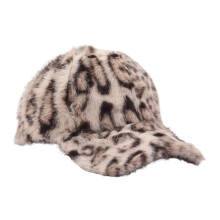 Baseballkappe mit Leopardenmuster, dicke Plüschmütze für-1