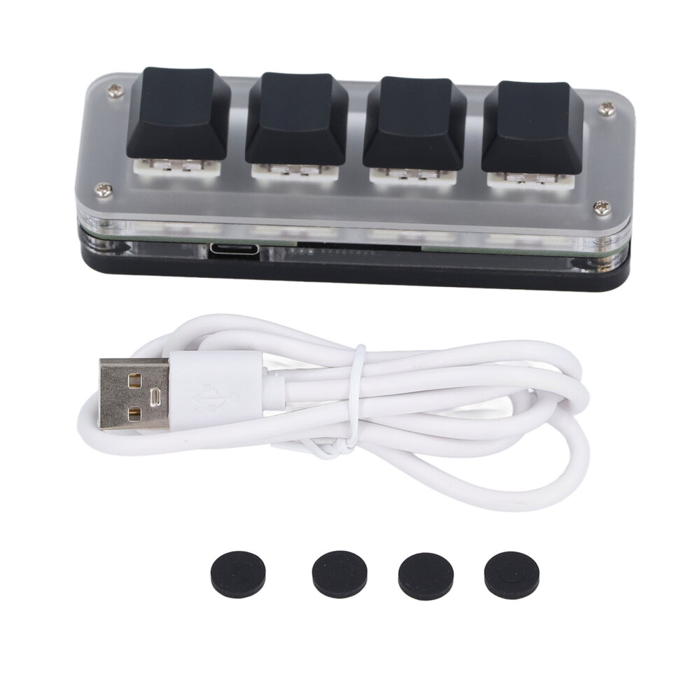 Ergonomic Design Mini Mechanical Keypad Usb C Wired Hot Swappable Switches Programmable Shortcuts Default Functions Rgb Led Onboard Storage Gaming 9159805555824