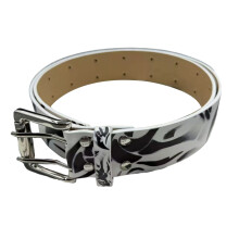 High Quality PU Belt Graffiti Style Double-black and white