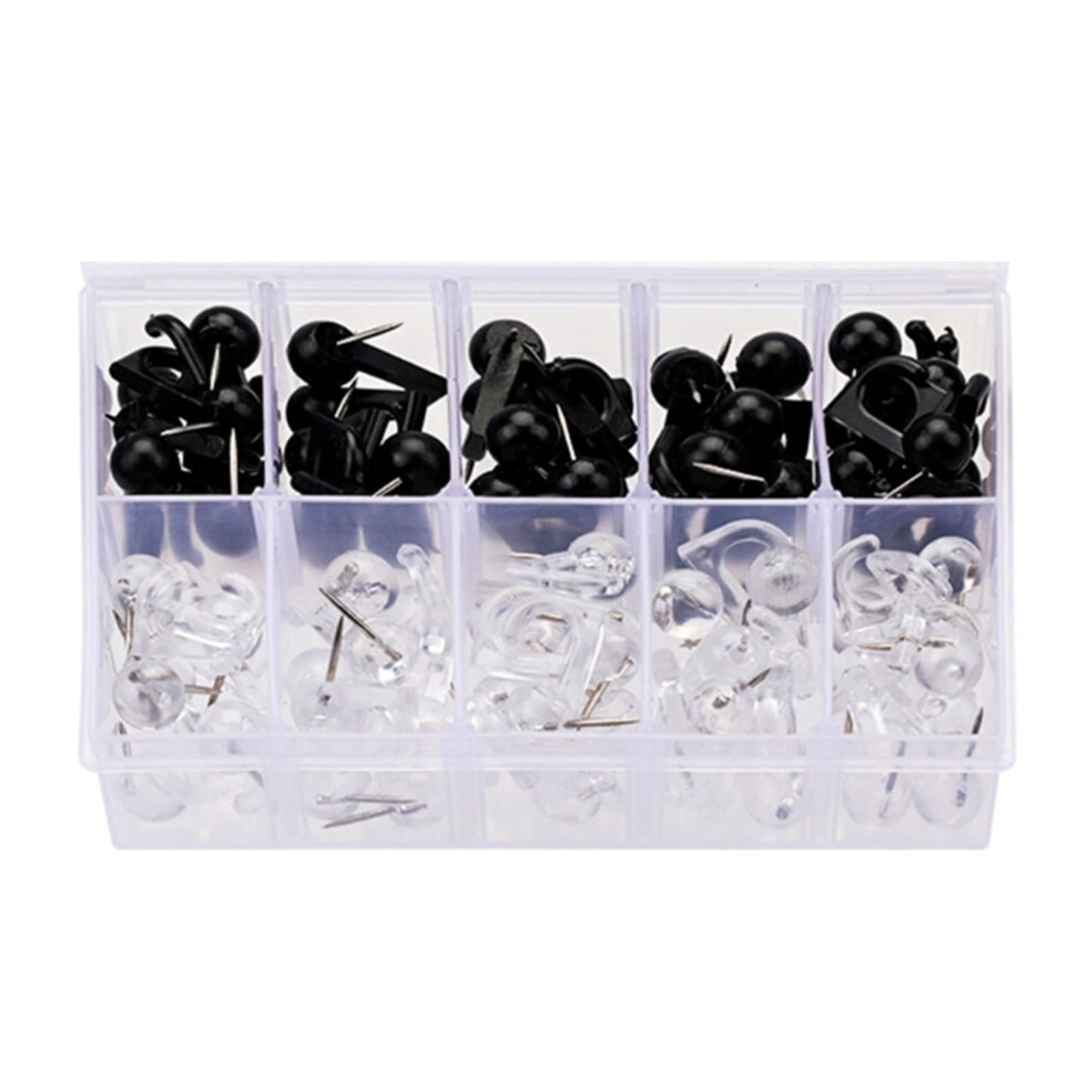 50/60/80/160 Pieces Pushpin Hooks, Transparent, Pushpins, Corkboard, Hooks, Decorative Thumbtacks, Wallmounted Hooks, 80 Thumbtacks With Hooks 9412369000477