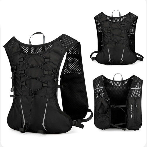 Running Hydration Pack, Adjustable Reflective Vest, MultiPocket Daypack, 14.57 x 7.87 In, Lightweight Hydration Pack 1