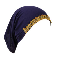 Chapeau Hijab traditionnel musulman, casquette en-Bleu marine