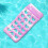 Inflatable Pool Float With Headrest Waterproof Leaf Pattern Pink For Swimming Amusement Park Backyard Party 2