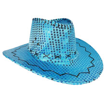 Chapeaux de cowboy à paillettes scintillantes, parfaits-Bleu