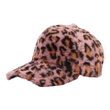 Casquette de Baseball en peluche d'hiver avec motif léopard,-4