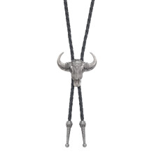 Verstellbare Bolokrawatte im Cowboy-Stil mit Bullhead aus-Bronze