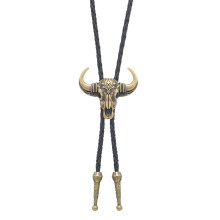 Collier de cravate Bolo de Cowboy occidental-argent antique